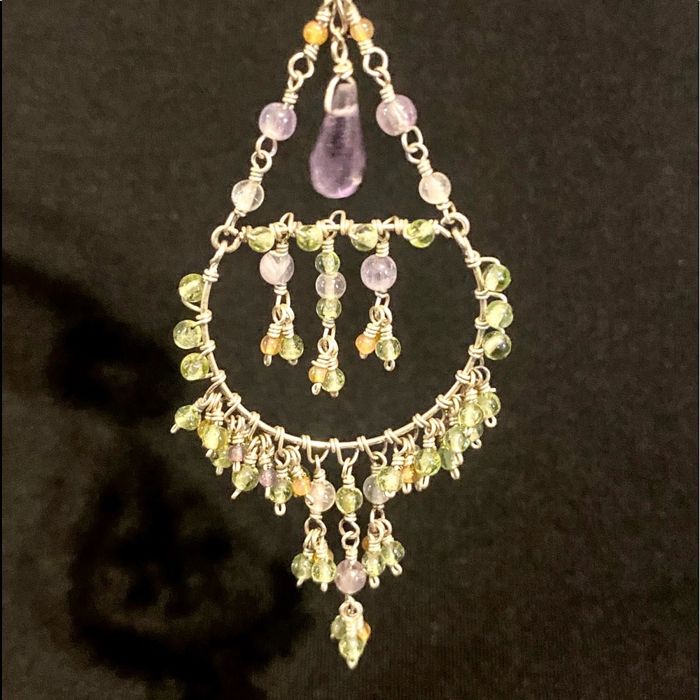 NWOT Lime & Lavender earrings